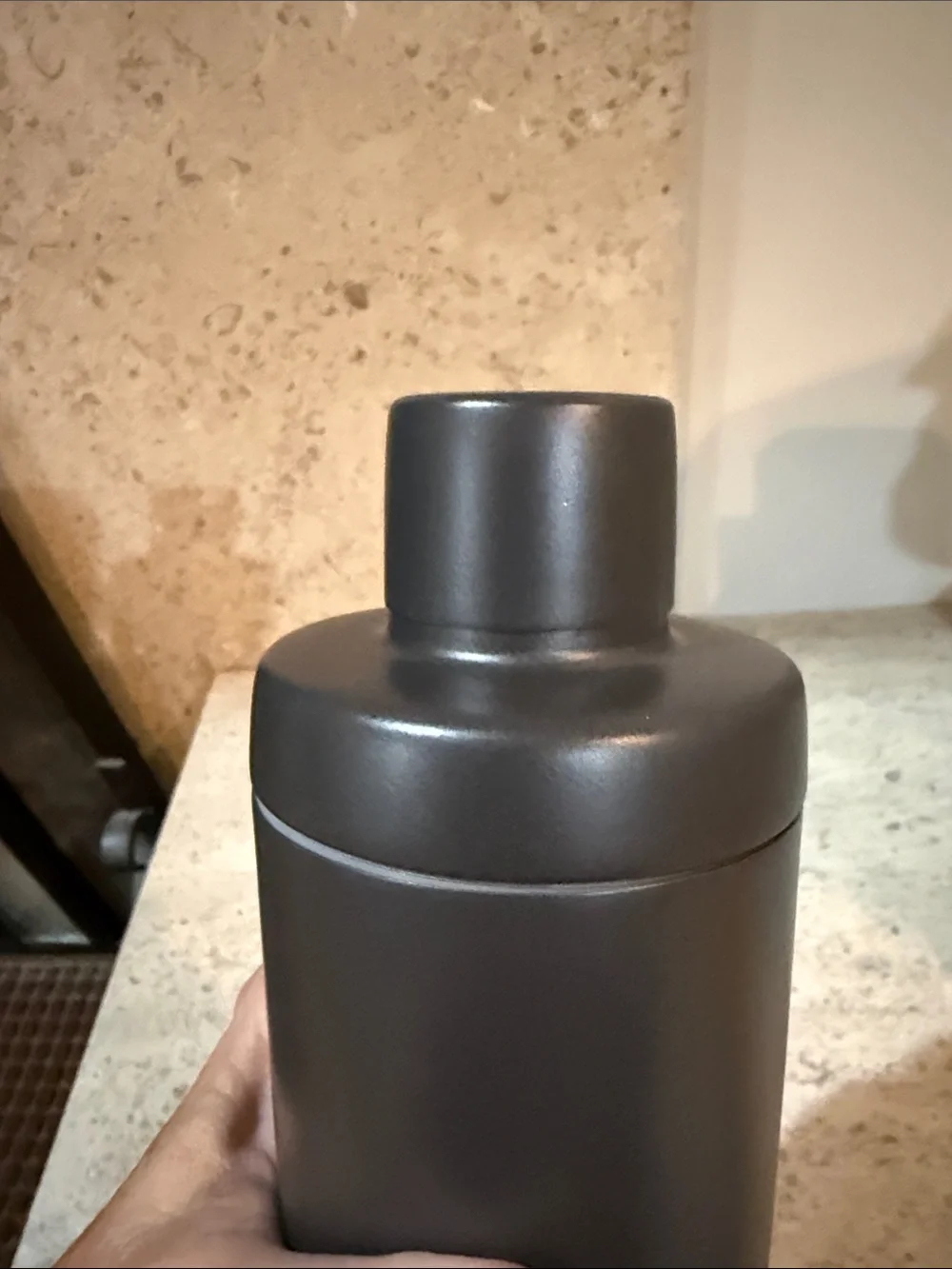 West Elm Matte Black Cocktail Shaker - Two Piece Sleek Home Bar Accessory